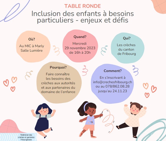 Image Table ronde - inclusion des enfants à besoins particuliers en crèche Image Table ronde - inclusion des enfants à besoins particuliers en crèche